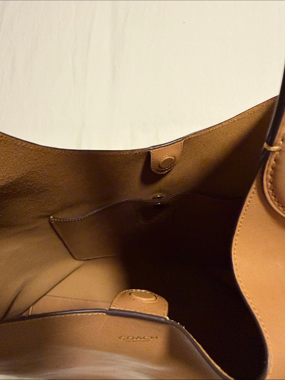 Coach Brooklyn 39 Tan Leather Shoulder Tote - Picture 13 of 16